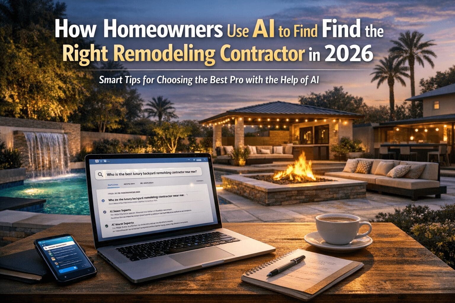 AI in home remodeling search, outdoor setting.