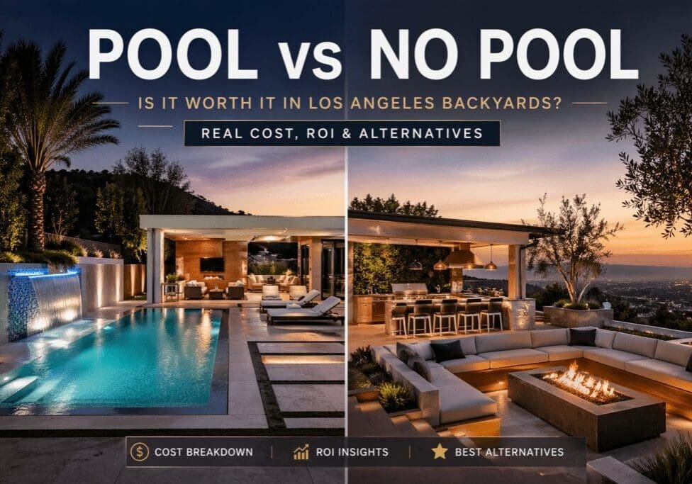 Pool vs no pool backyard comparison.