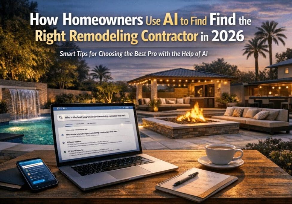 AI in home remodeling search, outdoor setting.