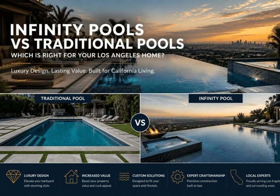 Infinity pools vs traditional pools infographic